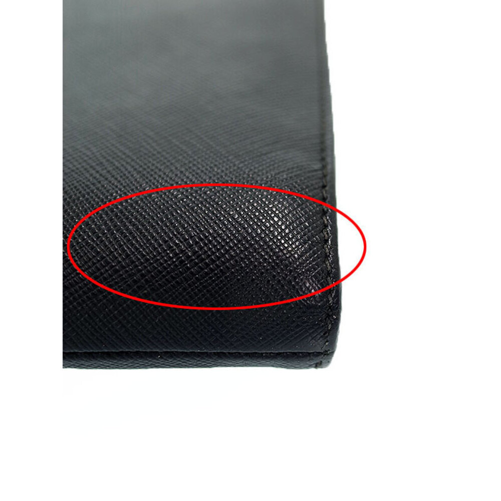 PRADA Saffiano Leather Clutch Bag Black - Picture 6 of 9